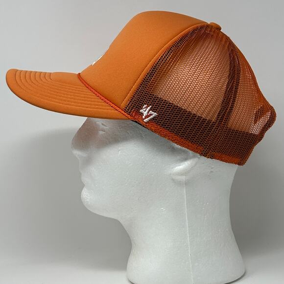 Los Angeles LA Dodgers Trucker Hat Baseball Cap 47 Brand Mesh Snapback Orange - Picture 6 of 9